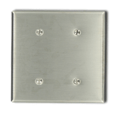 Leviton 84034-40 Commercial Grade Standard Size 2-Gang Blank Plate - Strap Mount